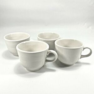 Set of Four Fiesta Ware Homer Laughlin USA White Cups Ceramic 7 3/4 oz. Tea Cup